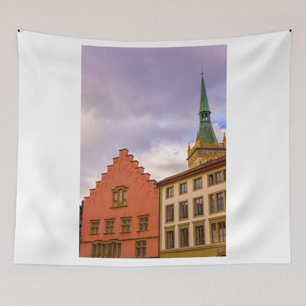 Item preview, Town ​​hall and Theater and Church Tower in Old Town in Biel, Bienne designed and sold by Mats Silvan.