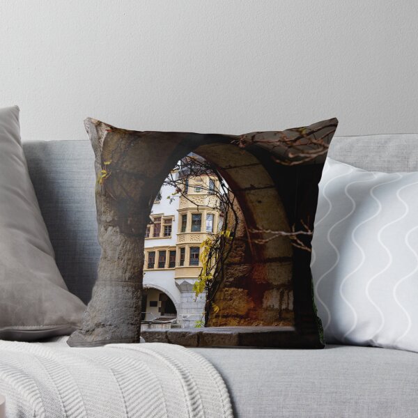 Item preview, Arch in Old Town with Corner House in a Sunny Autumn Day in City of Biel, Bienne designed and sold by Mats Silvan.