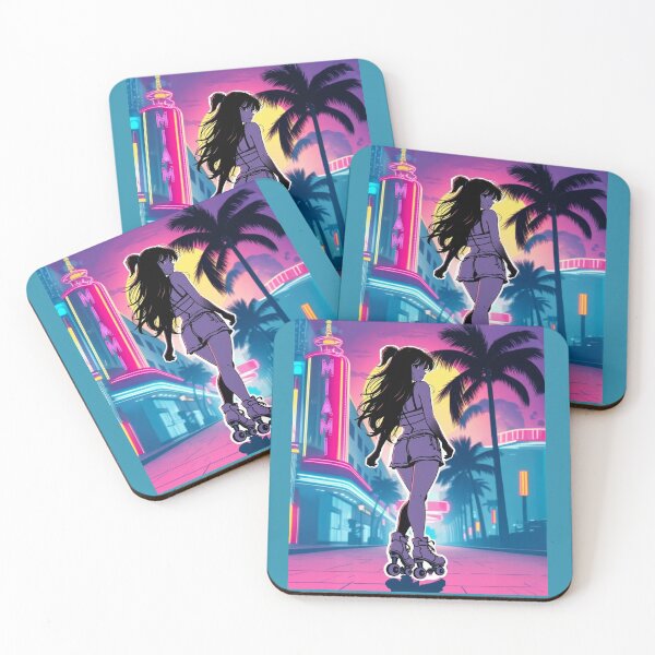 Item preview, Miami Neon Skater – Retro Vaporwave Sunset Mood  designed and sold by PitsFusion Retro Atlas.
