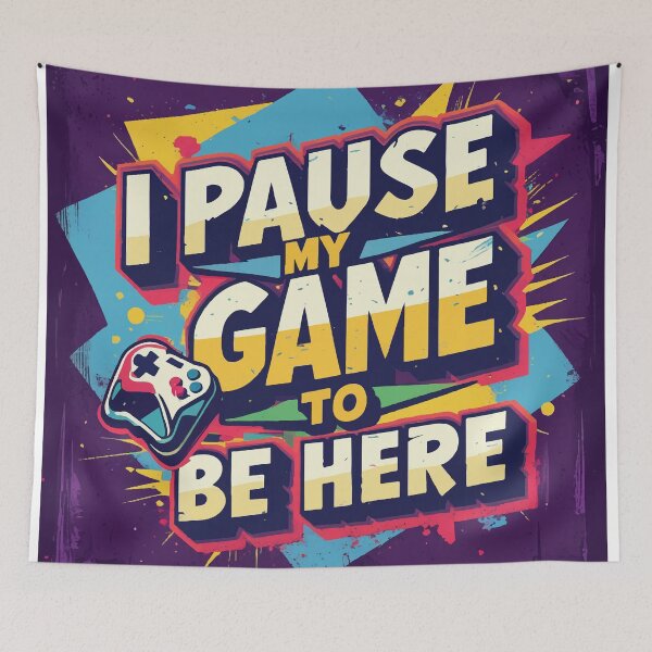 Item preview, I Pause My Game to Be Here – Retro Arcade-Inspired Design designed and sold by Moss and Moon Studio.