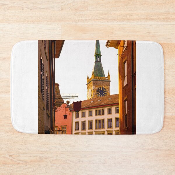 Item preview, Town ​​hall and Theater and Church Tower in Old Town in Biel, Bienne designed and sold by Mats Silvan.