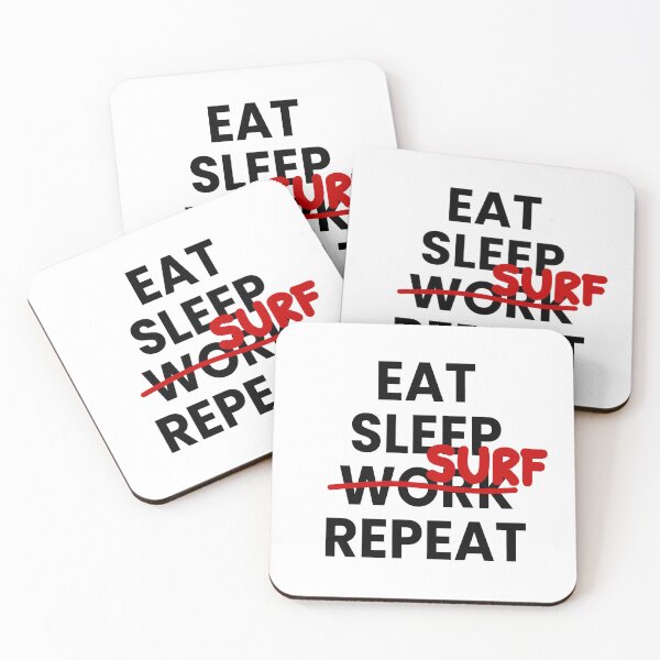 Item preview, lettering black - Eat Sleep Surf Repeat designed and sold by SlowSurfer.