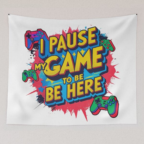 Item preview, I Pause My Game to Be Here – Retro Arcade-Inspired Design designed and sold by Moss and Moon Studio.