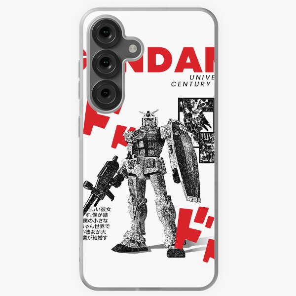 Vista previa del artículo con la obra «Afiche rojo de Gundam», diseñado y vendido por madebycha.