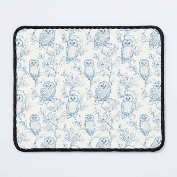 Item preview, cute owl toile de jouy chinoiserie designed and sold by PoppyLaneStudio.