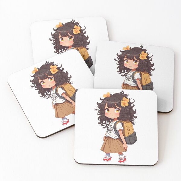 Item preview, Tan Anime Girl wearing Backpack designed and sold by ZanyPaintbrush.