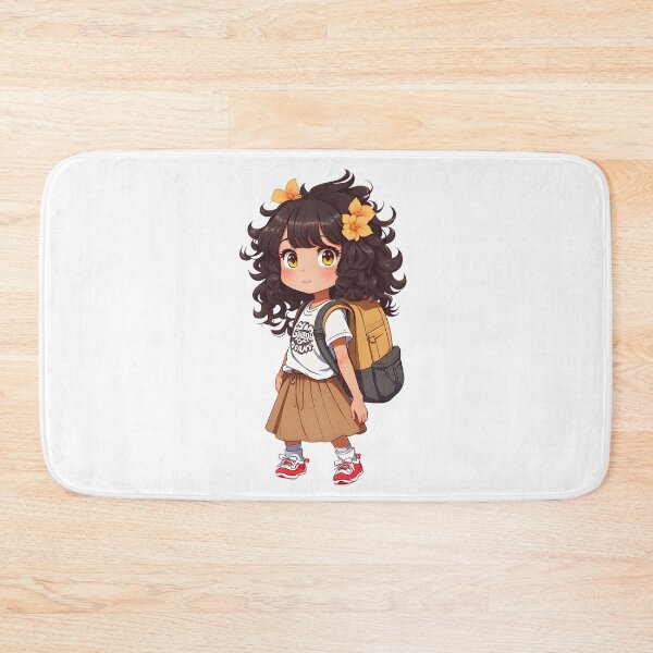 Item preview, Tan Anime Girl wearing Backpack designed and sold by ZanyPaintbrush.