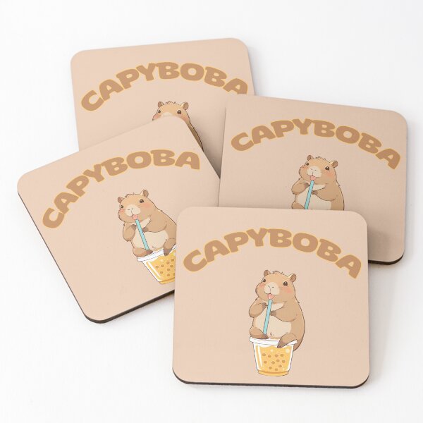 Item preview, capybara bubble ice tea adorable kawaii design designed and sold by La Loca.