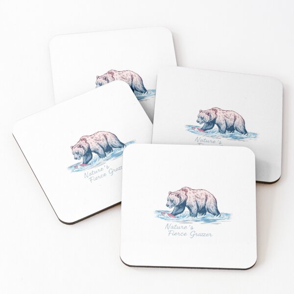 Item preview, Nature’s Fierce Grazer - Grizzly Bear Fishing Design designed and sold by enerjik.