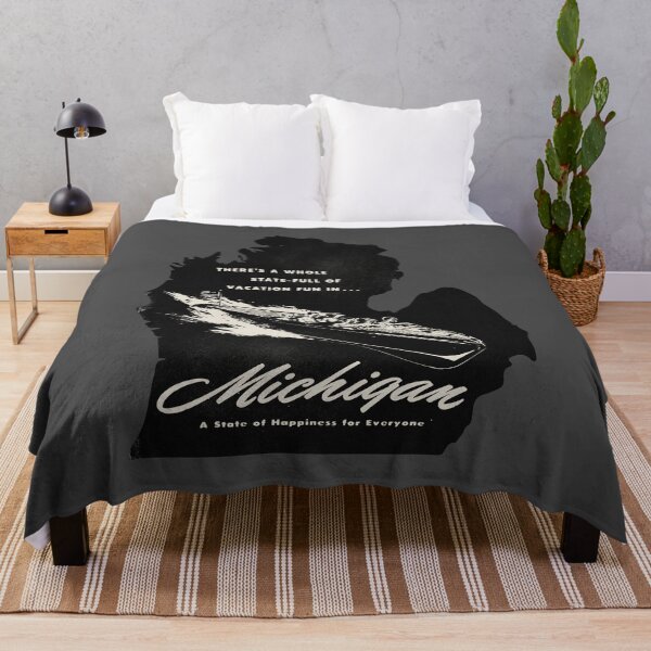 Item preview, Vintage Michigan Tourist Woody Boat designed and sold by Kujo Dangerous Vintage.
