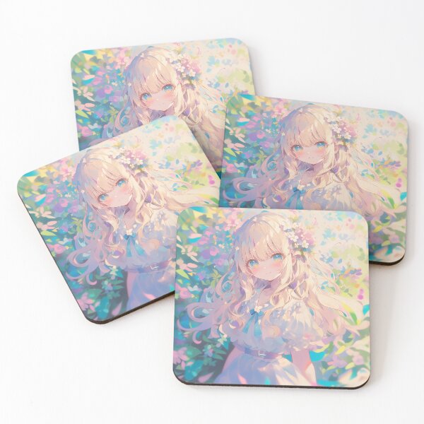 Item preview, Radiant Flower Garden Girl – Dreamy Pastel Fantasy Anime Art designed and sold by Kawai Anime Shop.