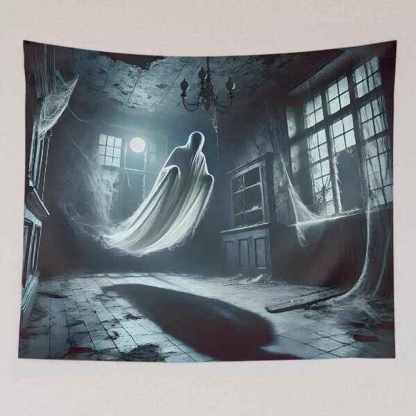 Item preview, Eerie Spectral Figure in a Haunted Room designed and sold by PandaTShirtShop.