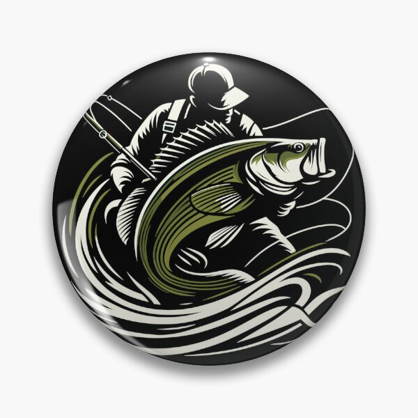 Item preview, Fishing Angler Perch Giant Fish Olive Green Gift designed and sold by Pineapple-Tree.