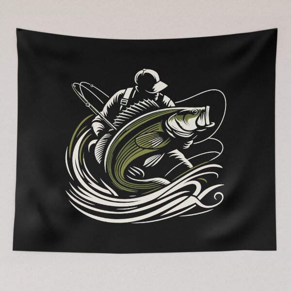 Item preview, Fishing Angler Perch Giant Fish Olive Green Gift designed and sold by Pineapple-Tree.
