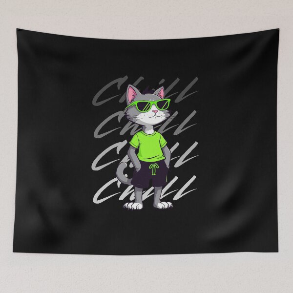 Item preview,  Stay Chill – Cool Cat Vibes designed and sold by DARK_NOVA.