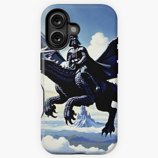 Vista previa del artículo con la obra «Darth Vader volando sobre un dragón», diseñado y vendido por WiseBow.