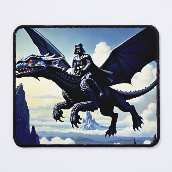 Vista previa del artículo con la obra «Darth Vader volando sobre un dragón», diseñado y vendido por WiseBow.