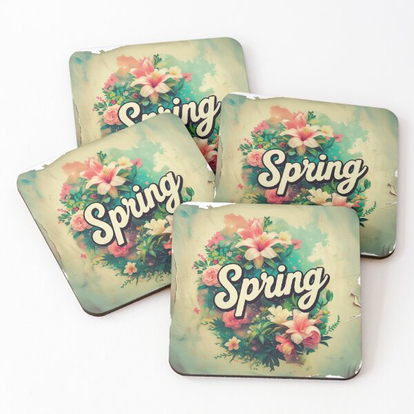 Item preview, Spring – Vintage Floral Hand-Lettered Design designed and sold by Moss and Moon Studio.