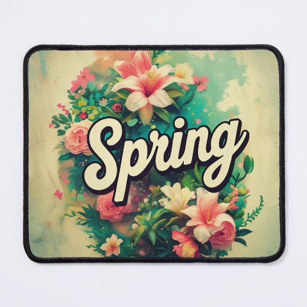 Item preview, Spring – Vintage Floral Hand-Lettered Design designed and sold by Moss and Moon Studio.