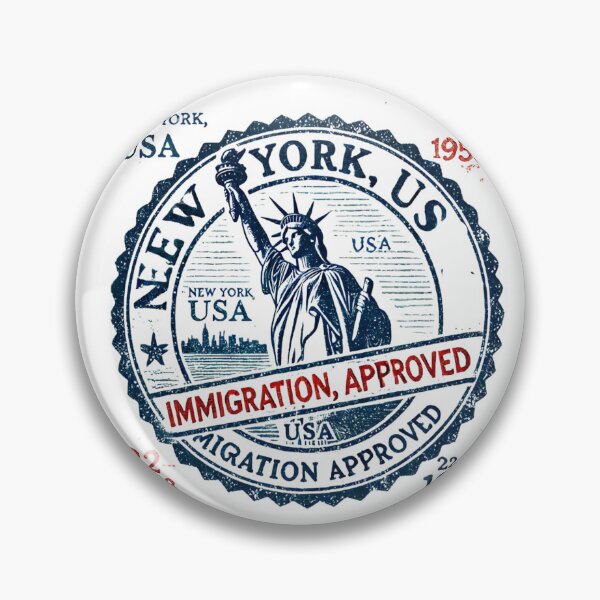 Item preview, Vintage New York Travel Stamp – Retro Passport Stamp with Statue of Liberty designed and sold by Designeerguy.