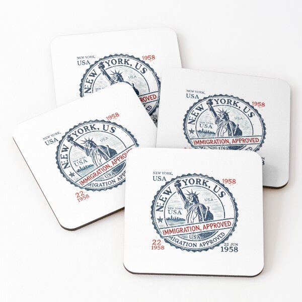 Item preview, Vintage New York Travel Stamp – Retro Passport Stamp with Statue of Liberty designed and sold by Designeerguy.
