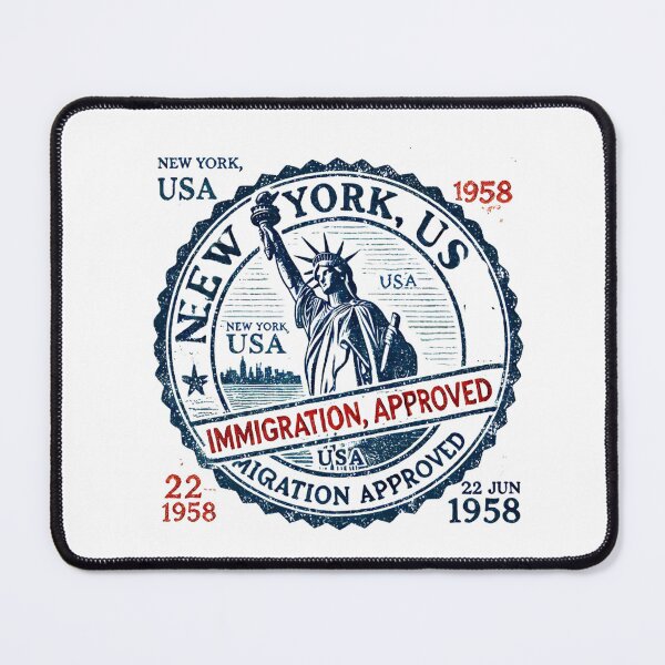 Item preview, Vintage New York Travel Stamp – Retro Passport Stamp with Statue of Liberty designed and sold by Designeerguy.