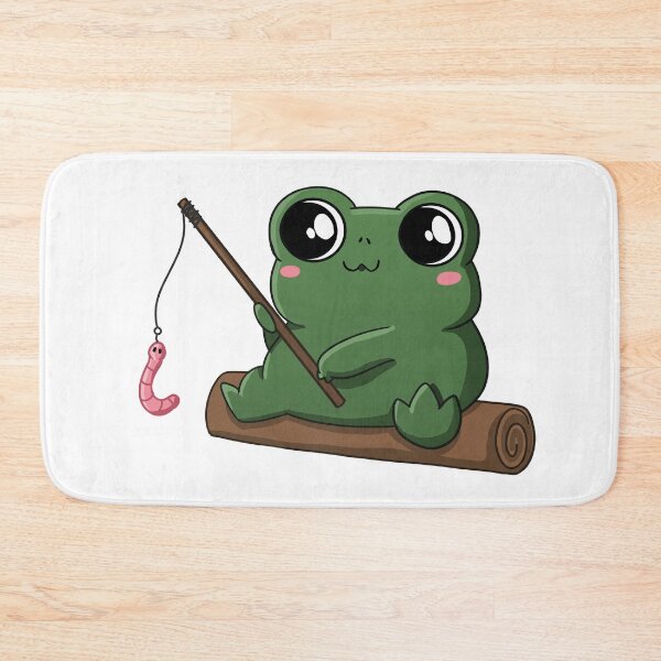 Item preview, Cute frog fishing designed and sold by Lorelia Arts.