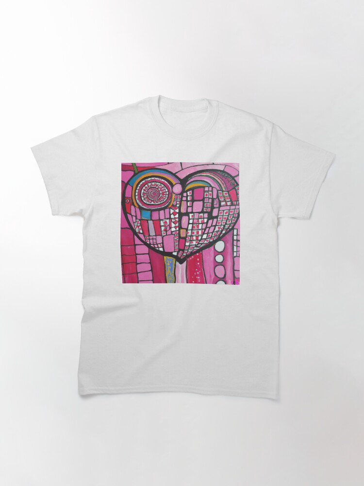 Thumbnail 3 von 7, Classic T-Shirt, Pink Heart for Peace - Ein rosa Herz für den Frieden designt und verkauft von Evelyn3112.