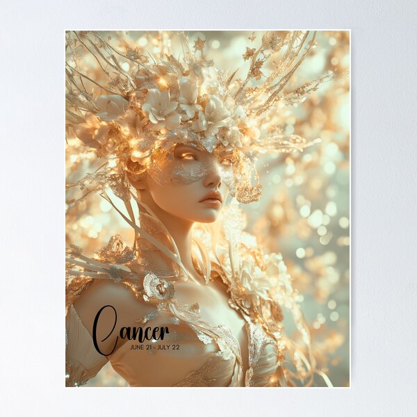 Aperçu de l'œuvre Floraison lunaire – Cancer le crabe créée et vendue par Cosmicly-Inked.