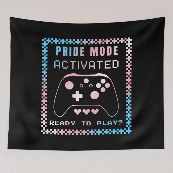 Item preview, Gaming LGBTQ, Transexual pride flag graphic, Pride Mode, Activated, Ready to Play Slogan, Rainbow Game Console, LGBTQ, summer, summer vibes, rainbow colors, Gaymer,  designed and sold by PrideBeProud.