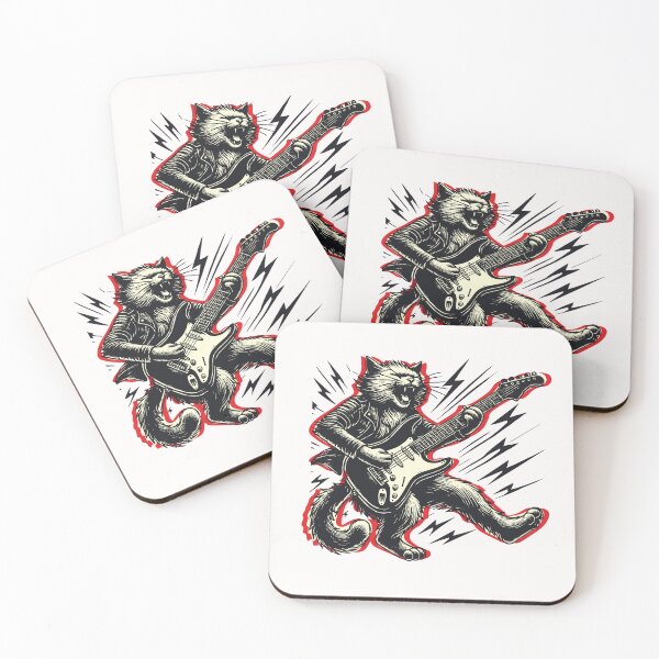 Item preview, Cat Playing Guitar Rock Star Kitten Rock and Roll Lover For Men Women Kids designed and sold by alenaz.