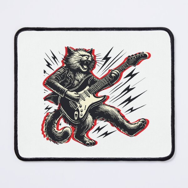 Item preview, Cat Playing Guitar Rock Star Kitten Rock and Roll Lover For Men Women Kids designed and sold by alenaz.