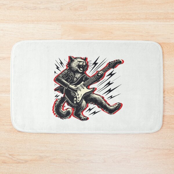 Item preview, Cat Playing Guitar Rock Star Kitten Rock and Roll Lover For Men Women Kids designed and sold by alenaz.