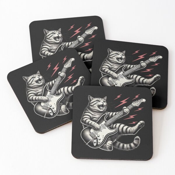 Item preview, Cat Playing Rock Guitar Furry Rock Star Concert designed and sold by alenaz.