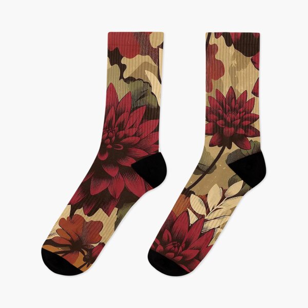 Item preview, Retro Dahlia Camouflage Floral Print designed and sold by zzz888.