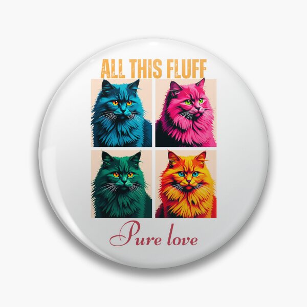 Item preview, All This Fluff, Pure Love:  Vibrant Cat Art Design For Feline Lovers designed and sold by elynne9.