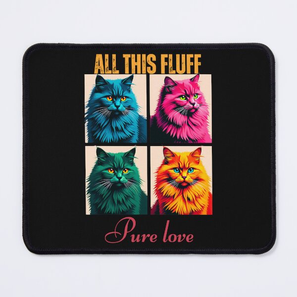 Item preview, All This Fluff, Pure Love: Vibrant Cat Art Design For Feline Lovers designed and sold by elynne9.