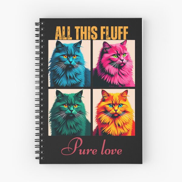 Item preview, All This Fluff, Pure Love:  Vibrant Cat Art Design For Feline Lovers designed and sold by elynne9.