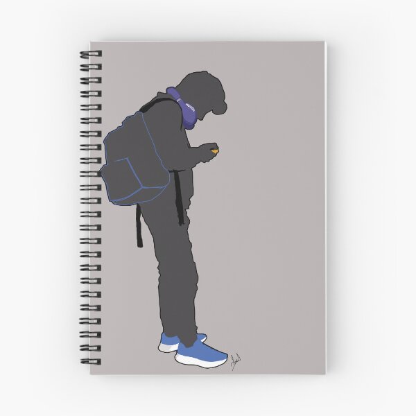 Item preview, Silhouette of a Man Staring into a Phone (black outline signed) designed and sold by WordyDreams.