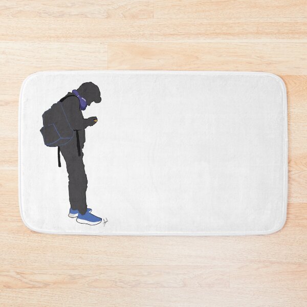 Item preview, Silhouette of a Man Staring into a Phone (black outline signed) designed and sold by WordyDreams.