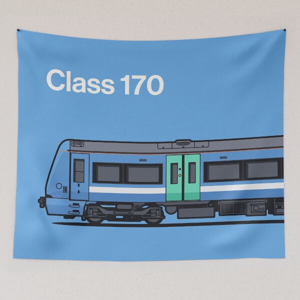 Item preview, Class 170 Light Blue Train Side England UK designed and sold by VoodooCircus.