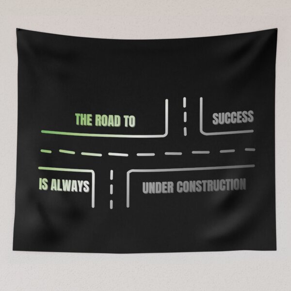 Item preview, LGBTQ, Aromantic pride flag graphic, The Road To Success Is Always Under Construction slogan, Road Map Graphic, Road trip, Find yourself, self care, inspirational, motivational, designed and sold by PrideBeProud.