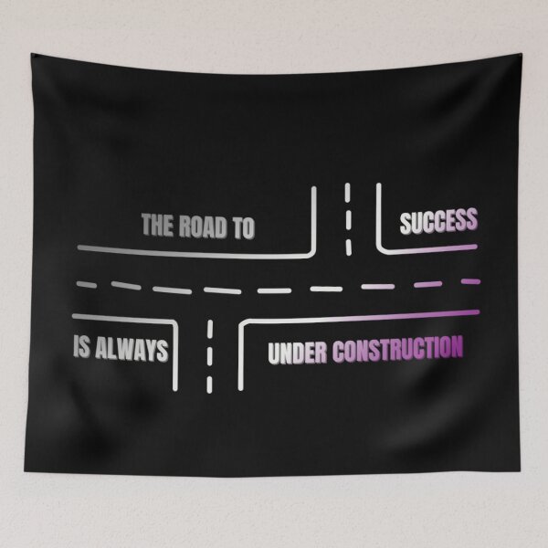 Item preview, LGBTQ, Asexual pride flag graphic, The Road To Success Is Always Under Construction slogan, Road Map Graphic, Road trip, Find yourself, self care, inspirational, motivational, designed and sold by PrideBeProud.