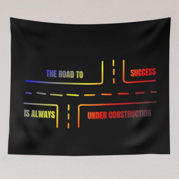 Item preview, LGBTQ, Polyamory pride flag graphic, The Road To Success Is Always Under Construction slogan, Road Map Graphic, Road trip, Find yourself, self care, inspirational, motivational, designed and sold by PrideBeProud.