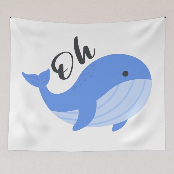 Artikelvorschau, Oh Whale Niedlicher Wortspielaufkleber – Entzückendes Blauwal-Design entworfen und verkauft von BibleProject.