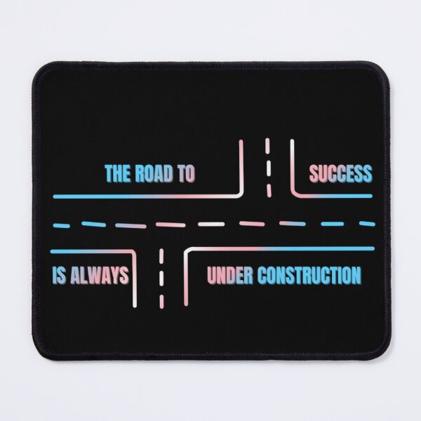 Item preview, LGBTQ, Transexual pride flag graphic, The Road To Success Is Always Under Construction slogan, Road Map Graphic, Road trip, Find yourself, self care, inspirational, motivational, designed and sold by PrideBeProud.