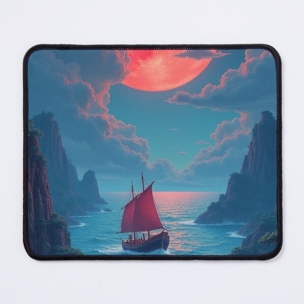 Item preview, Enchanted Red Moon & Sailboat designed and sold by ferhatdkc.