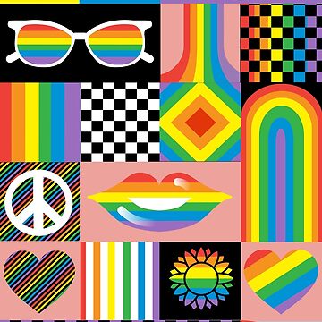 Artwork thumbnail, LGBTQIA Fun and colorful pattern design with typography by Jdawnink