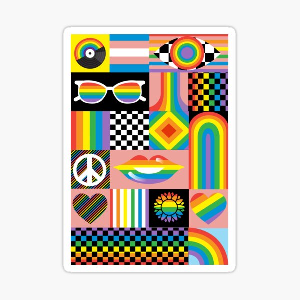 Aperçu de l'œuvre LGBTQIA Motif amusant et coloré avec typographie créée et vendue par Jdawnink.