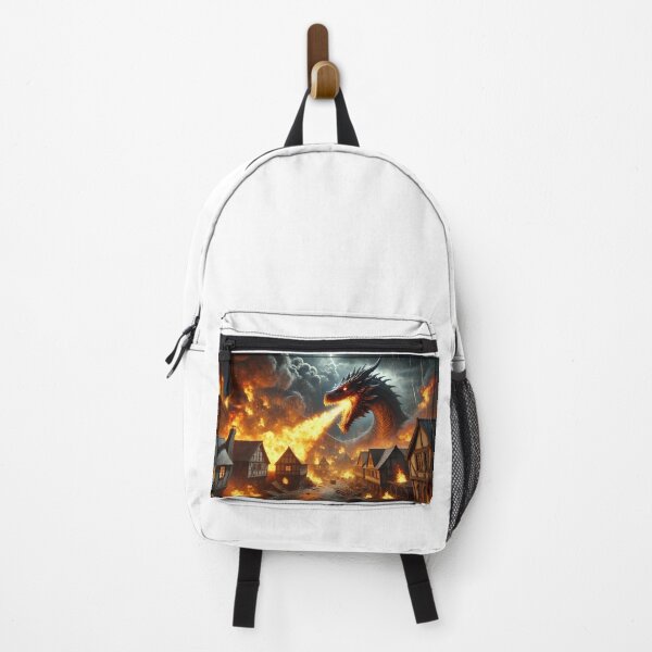Item preview, Dragon breathing fire on medieval town designed and sold by WylieDesigns.